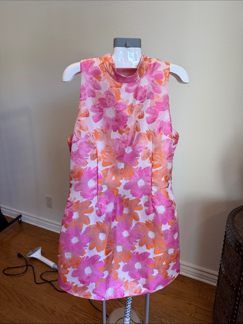 Elliatt Pink and Orange Floral Jacquard Dress